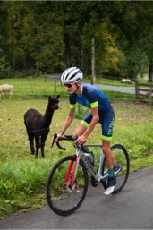 Berg auf mit Zuschauer